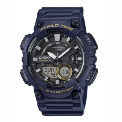 Casio General AEQ-110W-2AV Navy Blue Resin Band Men Watch
